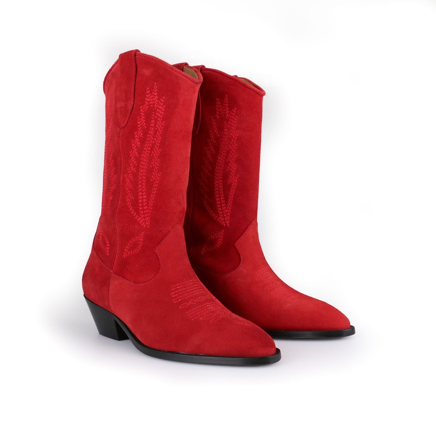 ABA SUEDE RED MEDIUM BOOT